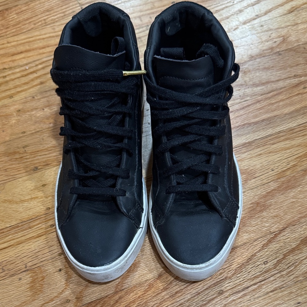 adidas SLEEK Black and White High-Top Sneakers